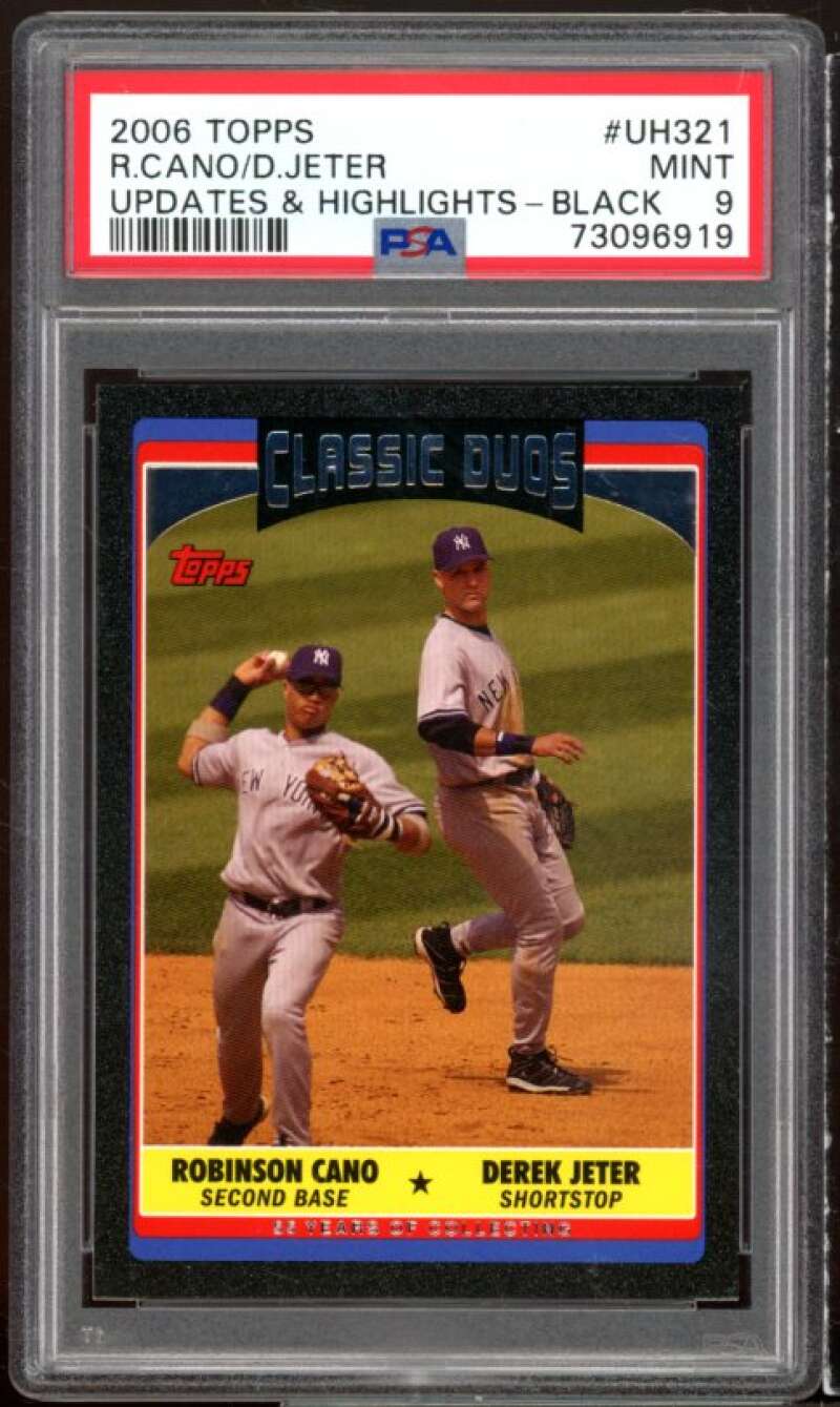 Derek Jeter Card 2006 Topps Update Black #uh321 (pop 1) PSA 9 Image 1