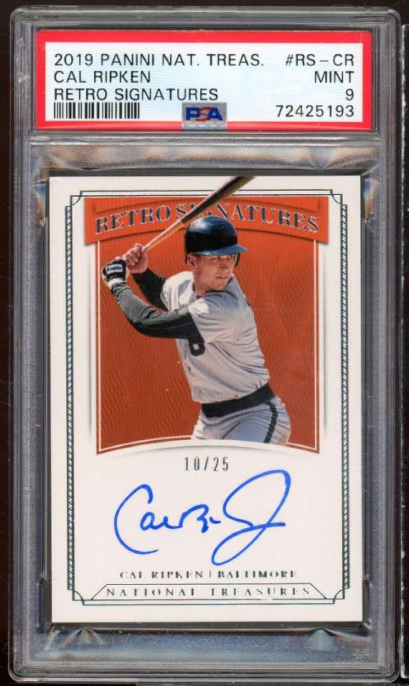 Cal Ripken 2019 Panini National Treasures Retro Signatures #RS-CR (card) PSA 9 Image 1