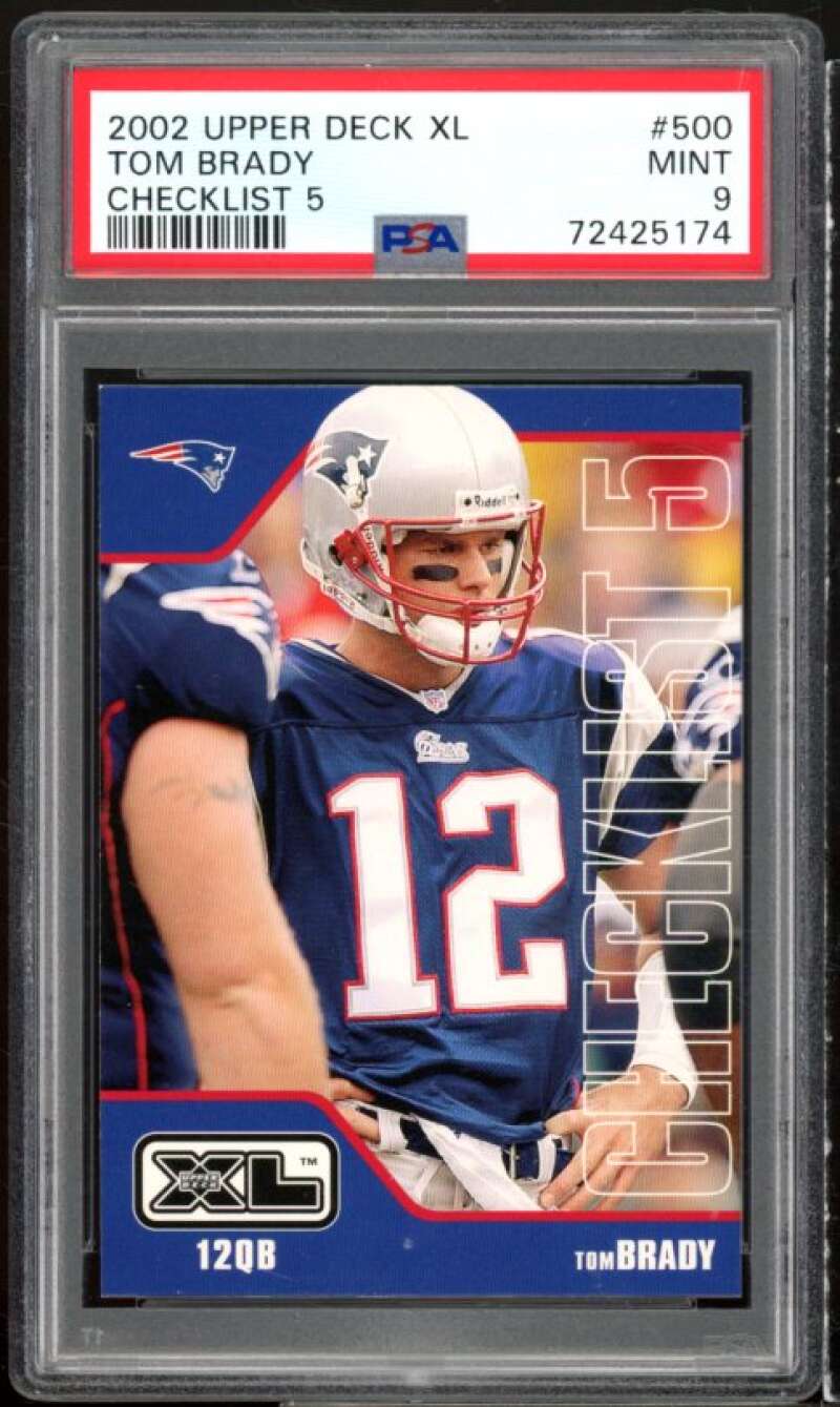 Tom Brady Card 2002 Upper Deck XL #500 PSA 9 Image 1