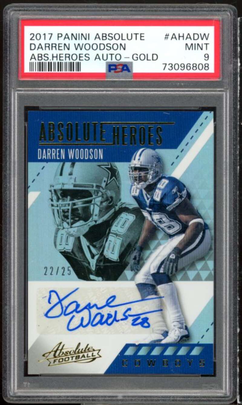 Darren Woodson 2017 Panini Absolute ABS Heroes Auto Gold #ahadw (pop 1) PSA 9 Image 1