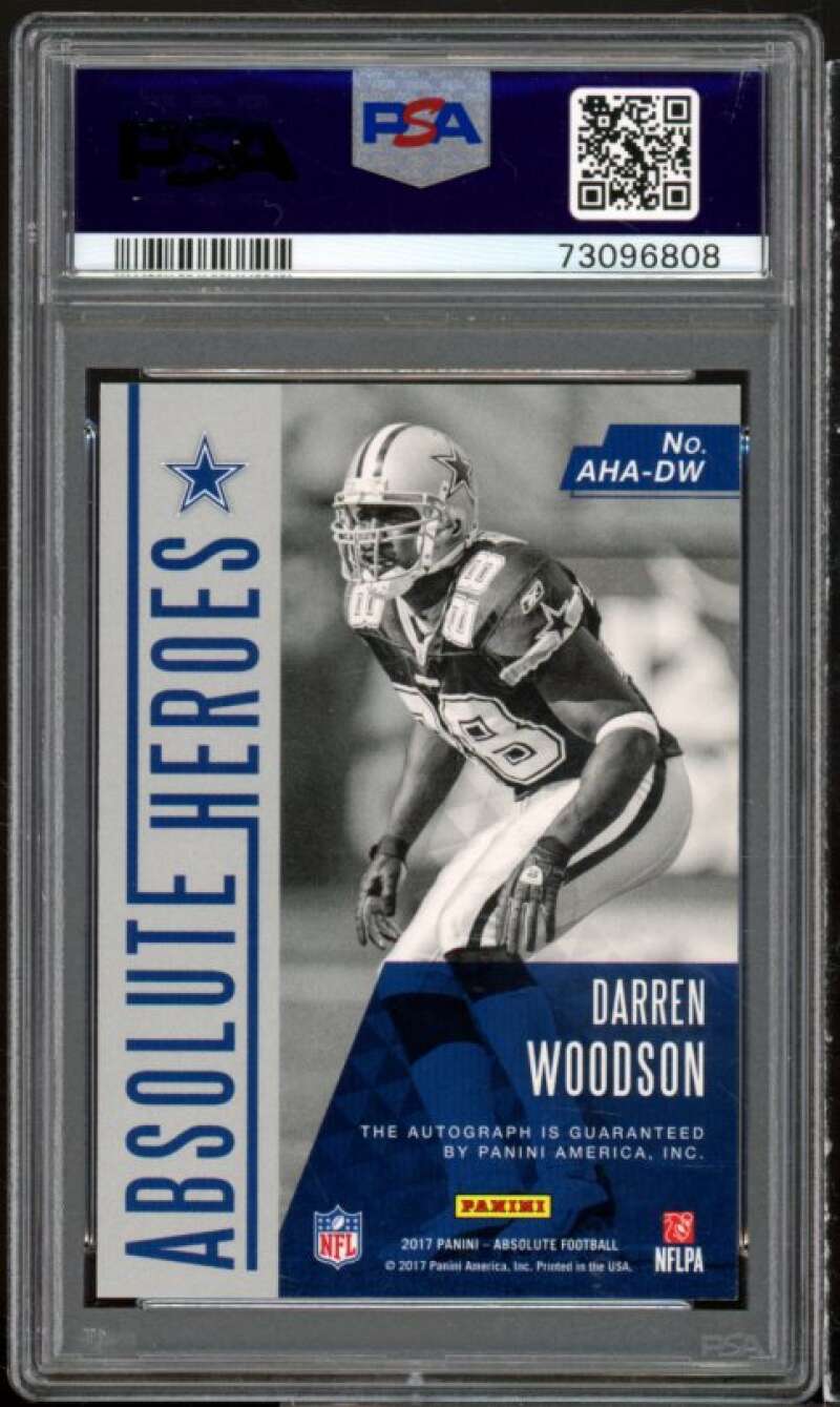 Darren Woodson 2017 Panini Absolute ABS Heroes Auto Gold #ahadw (pop 1) PSA 9 Image 2