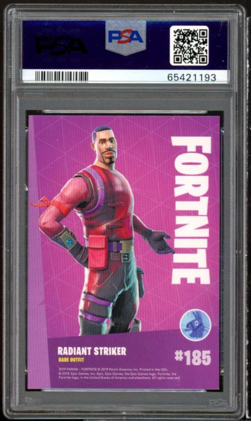 Radiant Striker Holofoil Card 2019 Panini Fortnite USA #185 (pop 6) PSA 10 Image 2