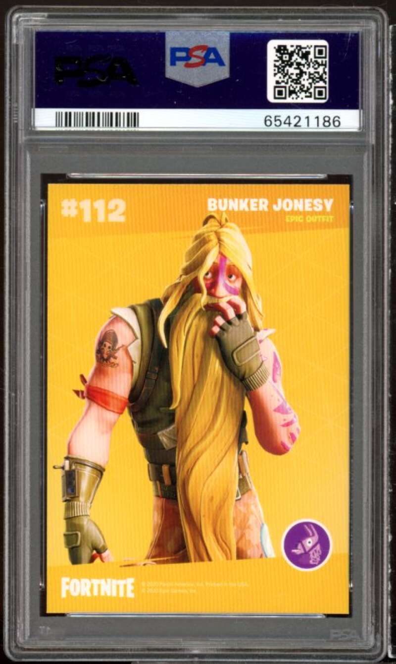 Bunker Jonesy Holofoil Card 2020 Panini Fortnite USA #112 PSA 10 Image 2