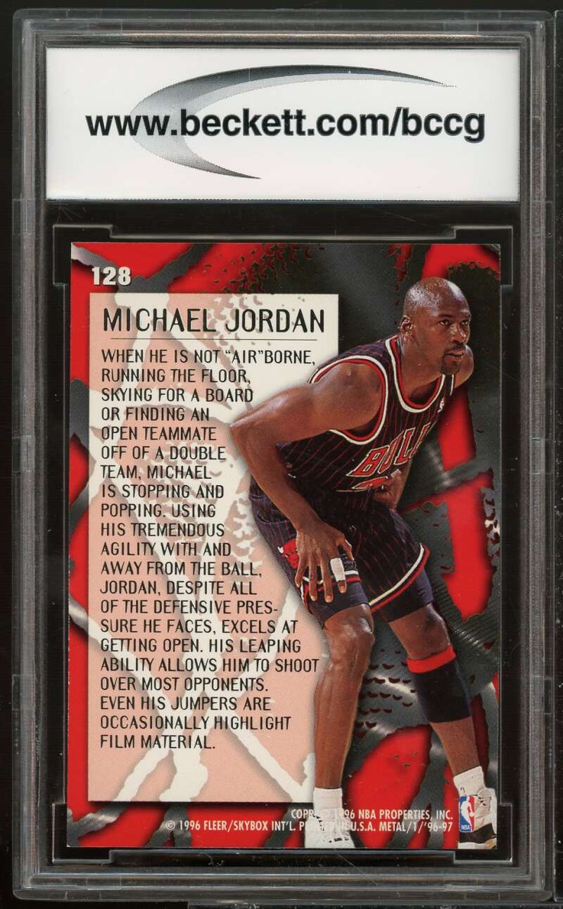 Michael Jordan Card 1996-97 Metal #128 Chicago Bulls BGS BCCG 9 Image 2