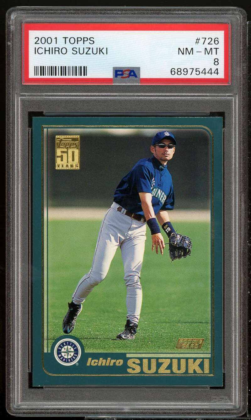 Ichiro Suzuki Rookie Card 2001 Topps #726 PSA 8 Image 1