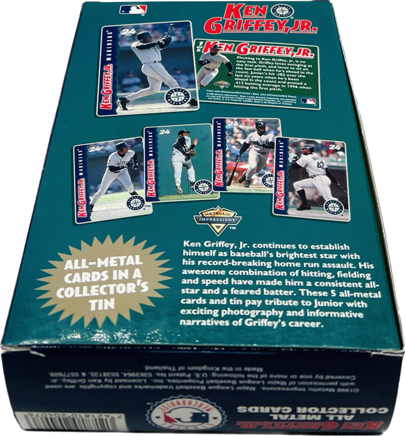 1998 Metallic Impressions Ken Griffey,Jr Baseball Tin Box Image 2