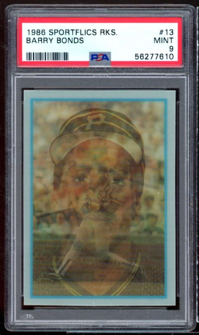 Barry Bonds Rookie Card 1986 Sportflics Rookies #13 PSA 9 Image 1