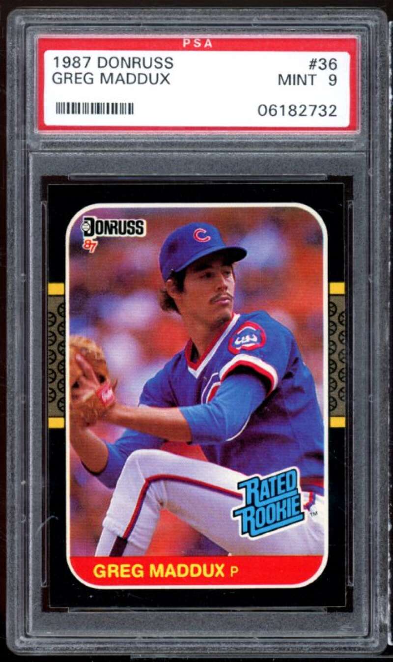 Greg Maddux Rookie Card 1987 Donruss #36 PSA 9 Image 1