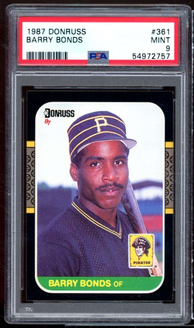 Barry Bonds Rookie Card 1987 Donruss #361 PSA 9 Image 1