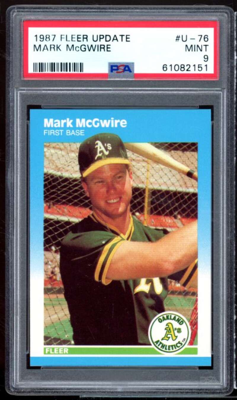 Mark Mcgwire Rookie Card 1987 Fleer Update #U-76 PSA 9 Image 1