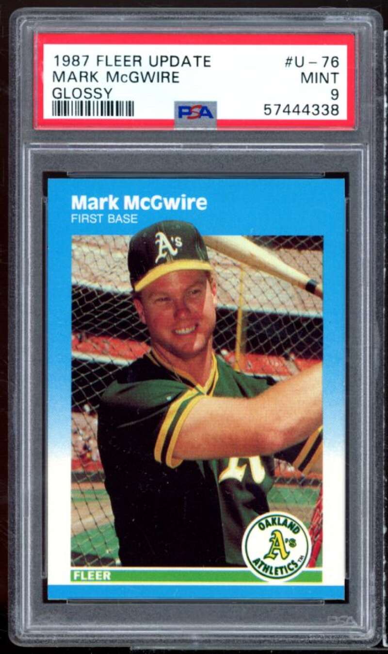 Mark Mcgwire Rookie Card 1987 Fleer Update Glossy #U-76 PSA 9 Image 1