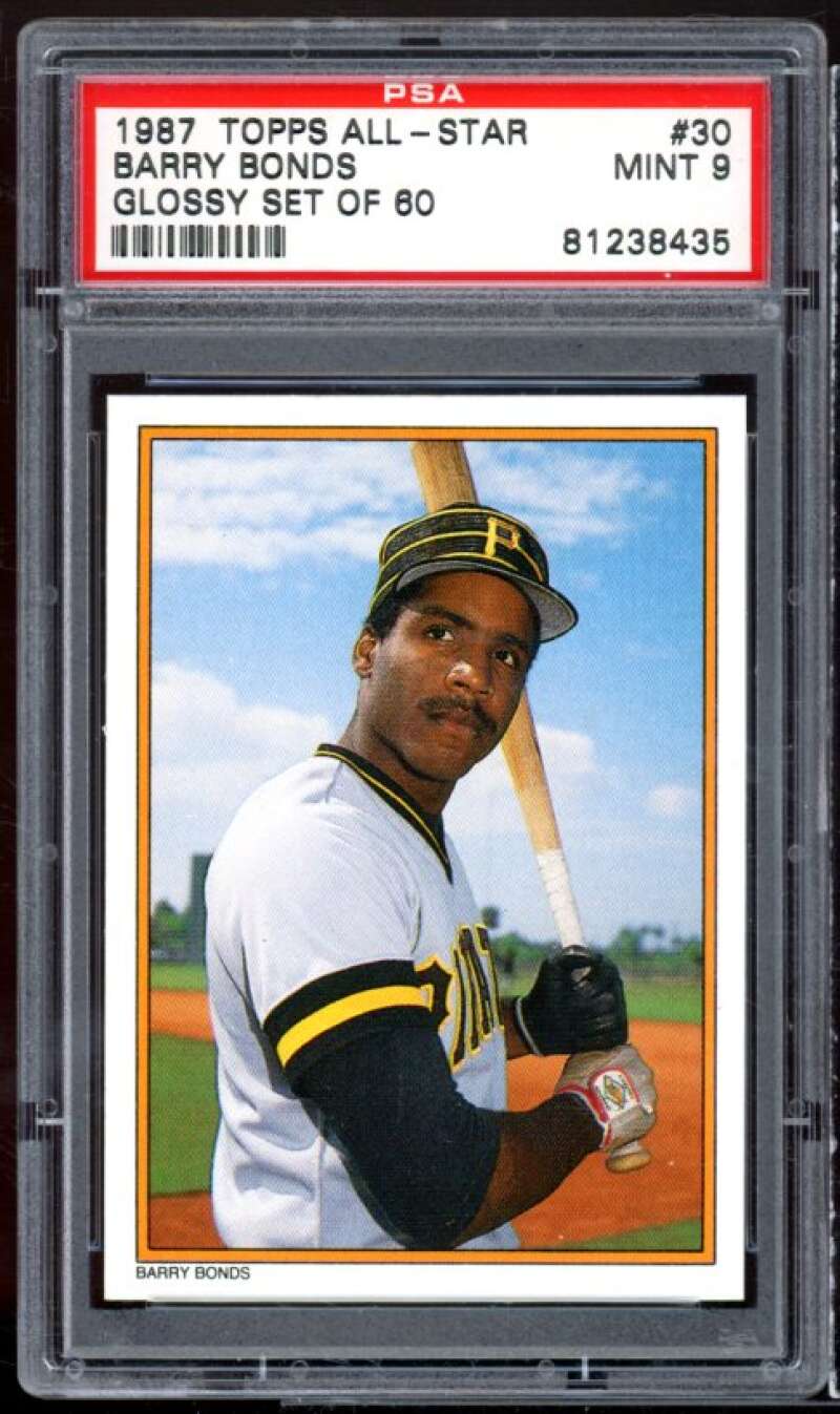 Barry Bonds Rookie Card 1987 Topps Glossy Send-Ins #30 PSA 9 Image 1