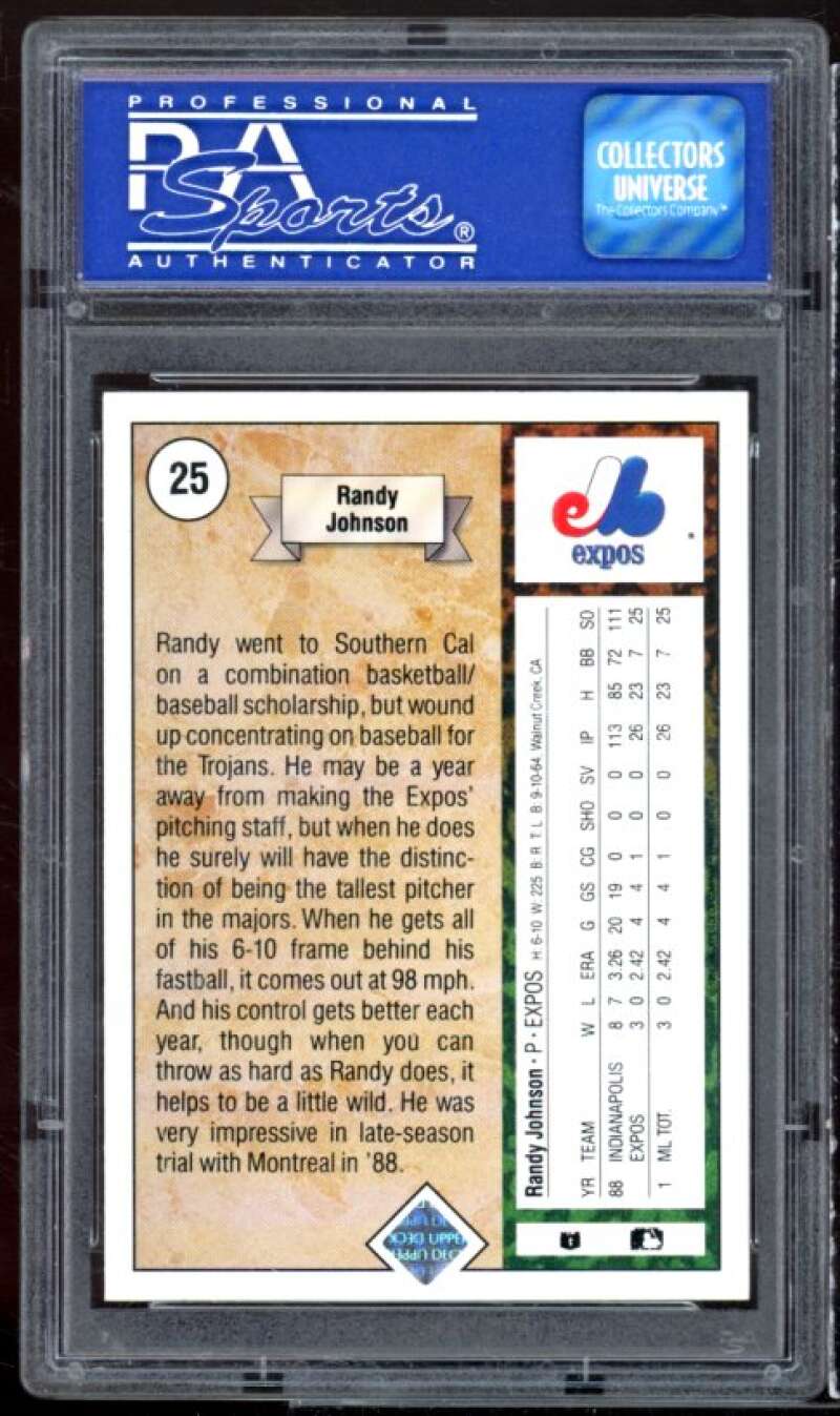 Randy Johnson Rookie Card 1989 Upper Deck #25 PSA 9 Image 2