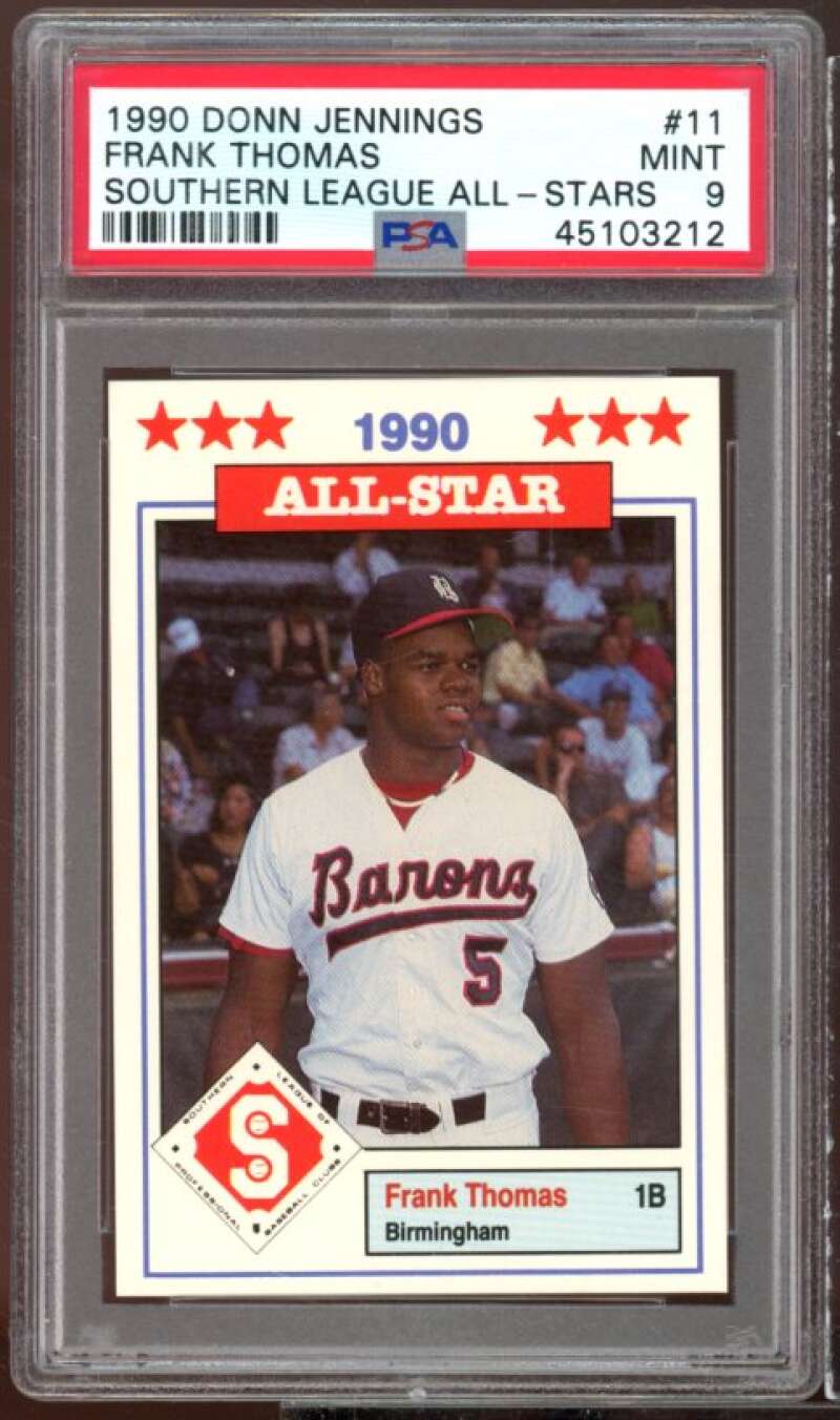 Frank Thomas Rookie Card 1990 Don Jennings Southern League All Stars #11 PSA 9 Image 1