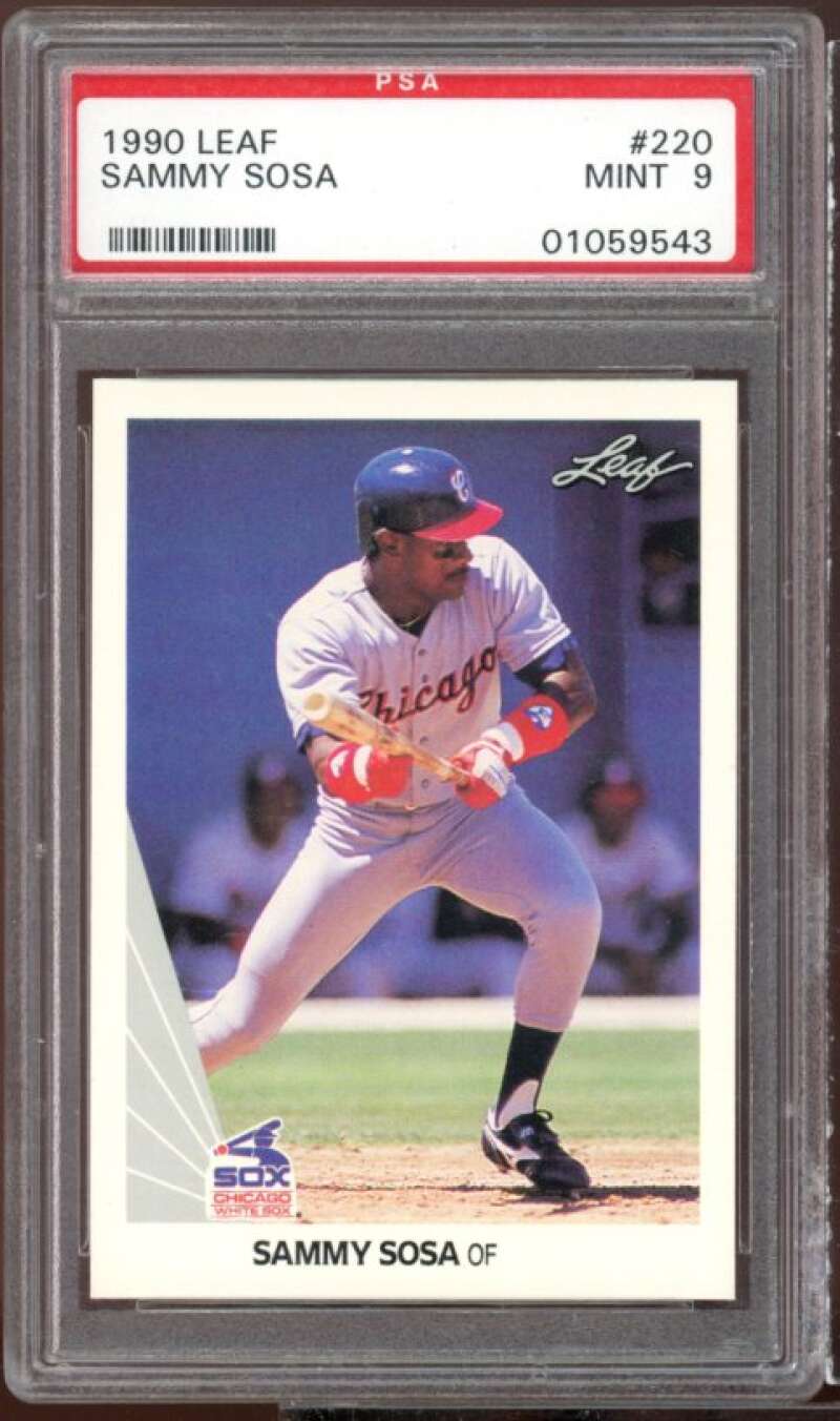 Sammy Sosa Rookie Card 1990 Leaf #220 PSA 9 Image 1