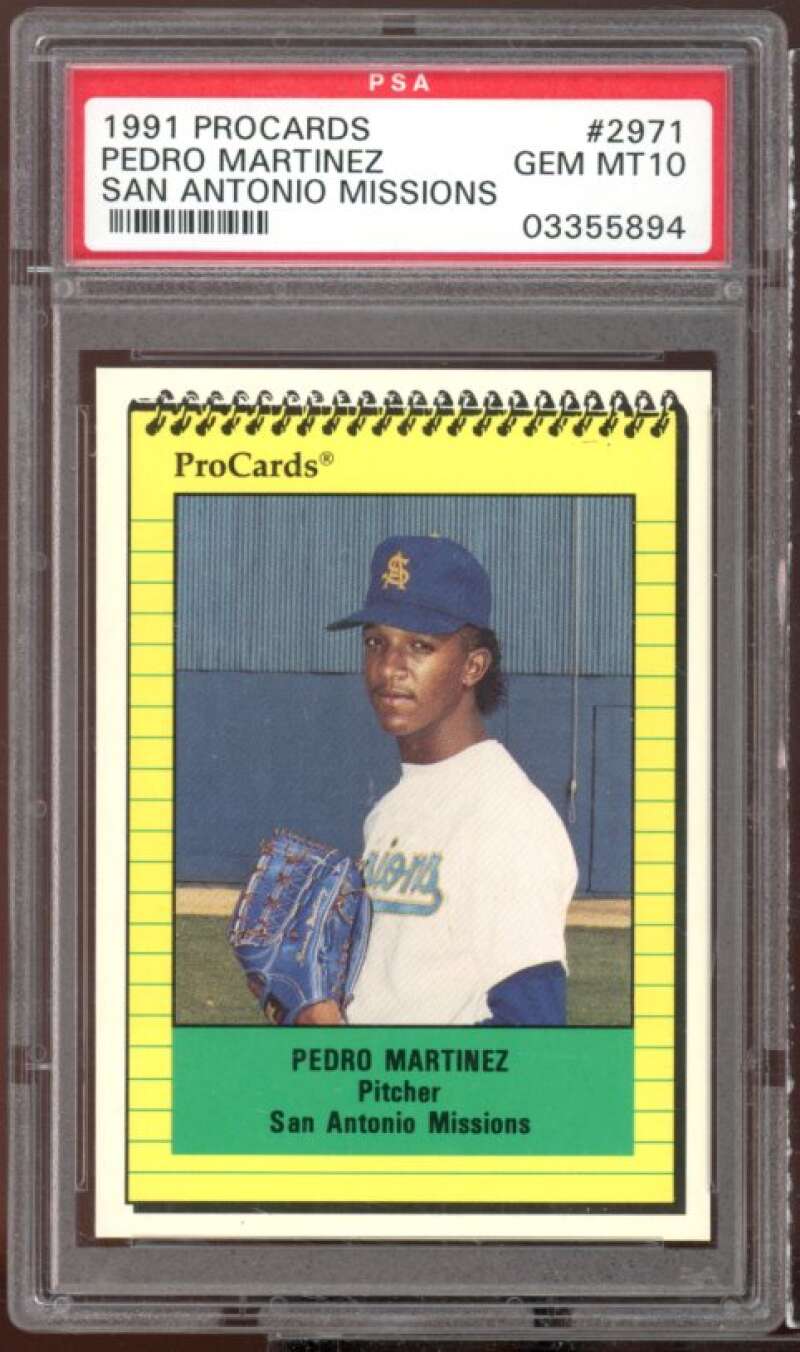 Pedro Martinez Rookie Card 1991 ProCards San Antonio Missions #2971 PSA 10 Image 1