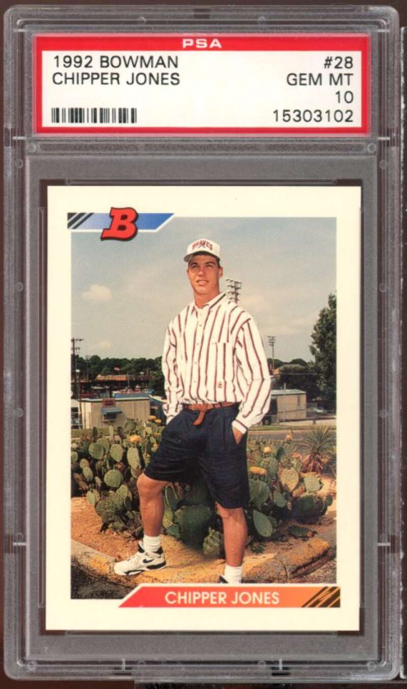 Chipper Jones Card 1992 Bowman #28 PSA 10 Image 1