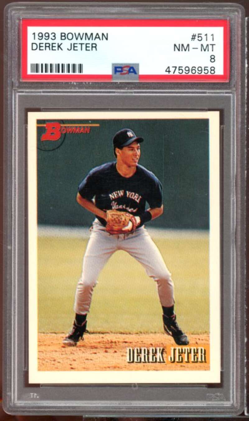 Derek Jeter Rookie Card 1993 Bowman #511 PSA 8 Image 1