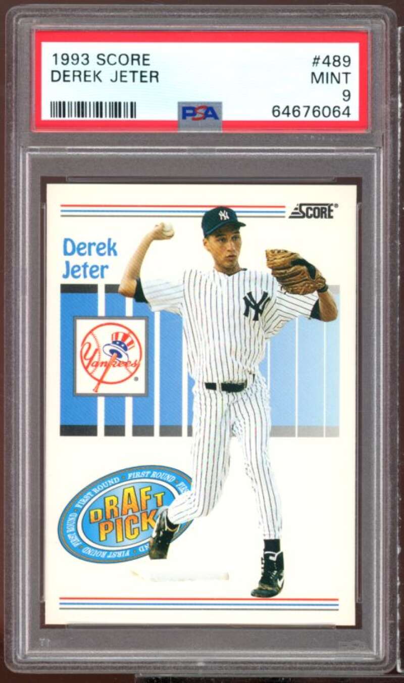 Derek Jeter Rookie Card 1993 Score #489 PSA 9 Image 1