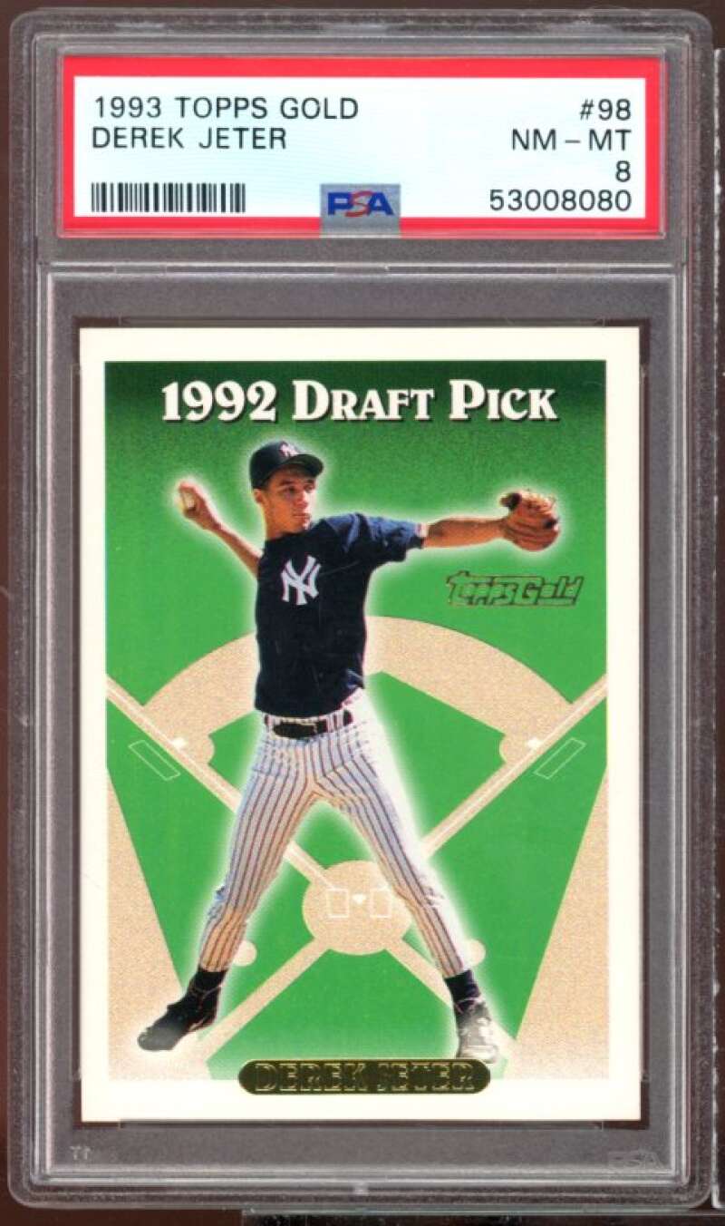 Derek Jeter Rookie Card 1993 Topps Gold #98 PSA 8 Image 1