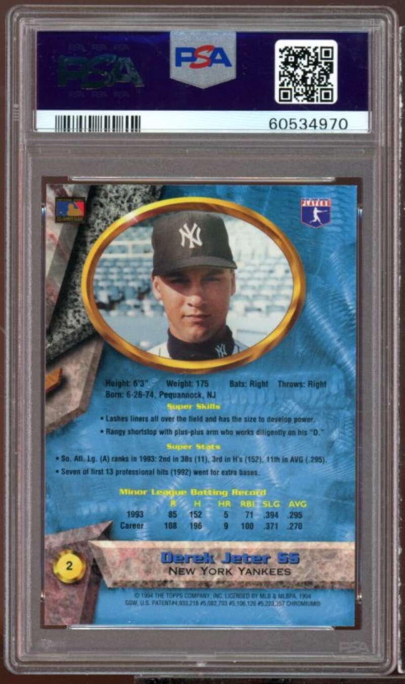 Derek Jeter Card 1994 Bowman's Best #2 PSA 9 Image 2