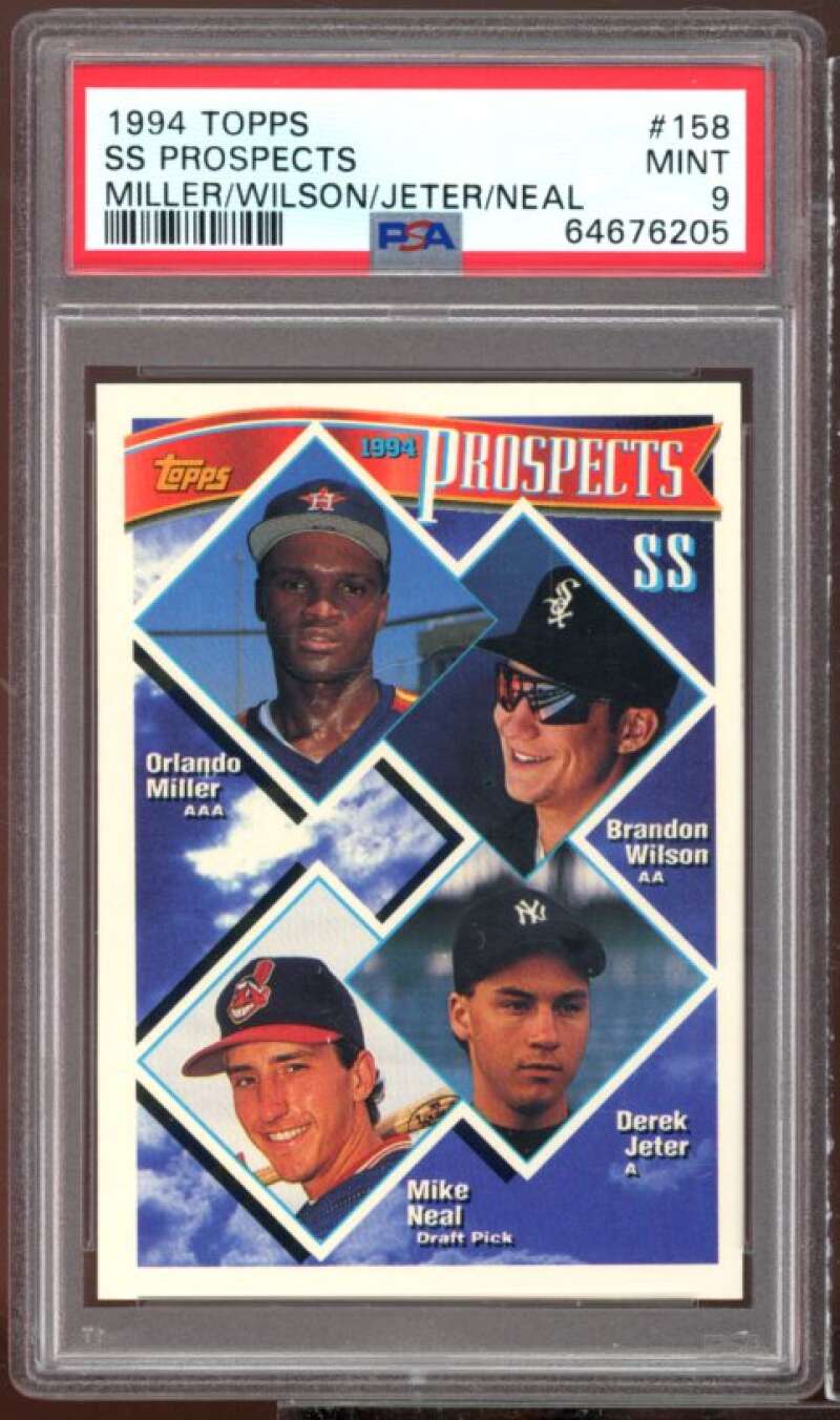 Orlando Miller/Brandon Wilson/Derek Jeter/Mike Neal Rookie 1994 Topps #158 PSA 9 Image 1