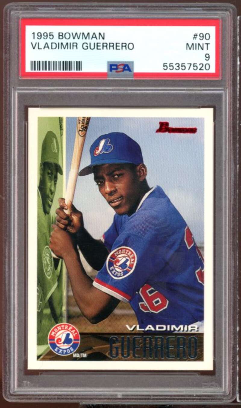 Vladimir Guerrero Rookie Card 1995 Bowman #90 PSA 9 Image 1