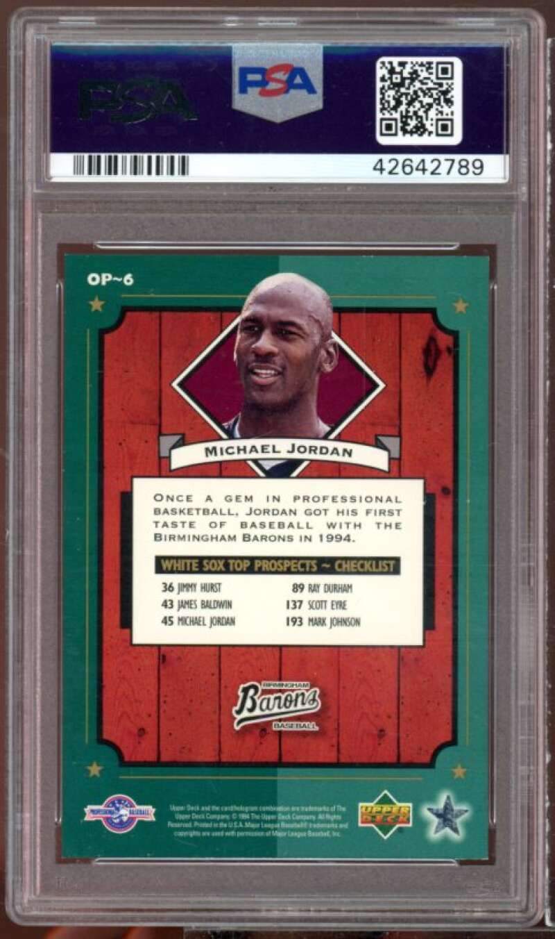 Michael Jordan Baseball Rookie Card 1995 U.D. Minors OF #op6 PSA 10 Image 2