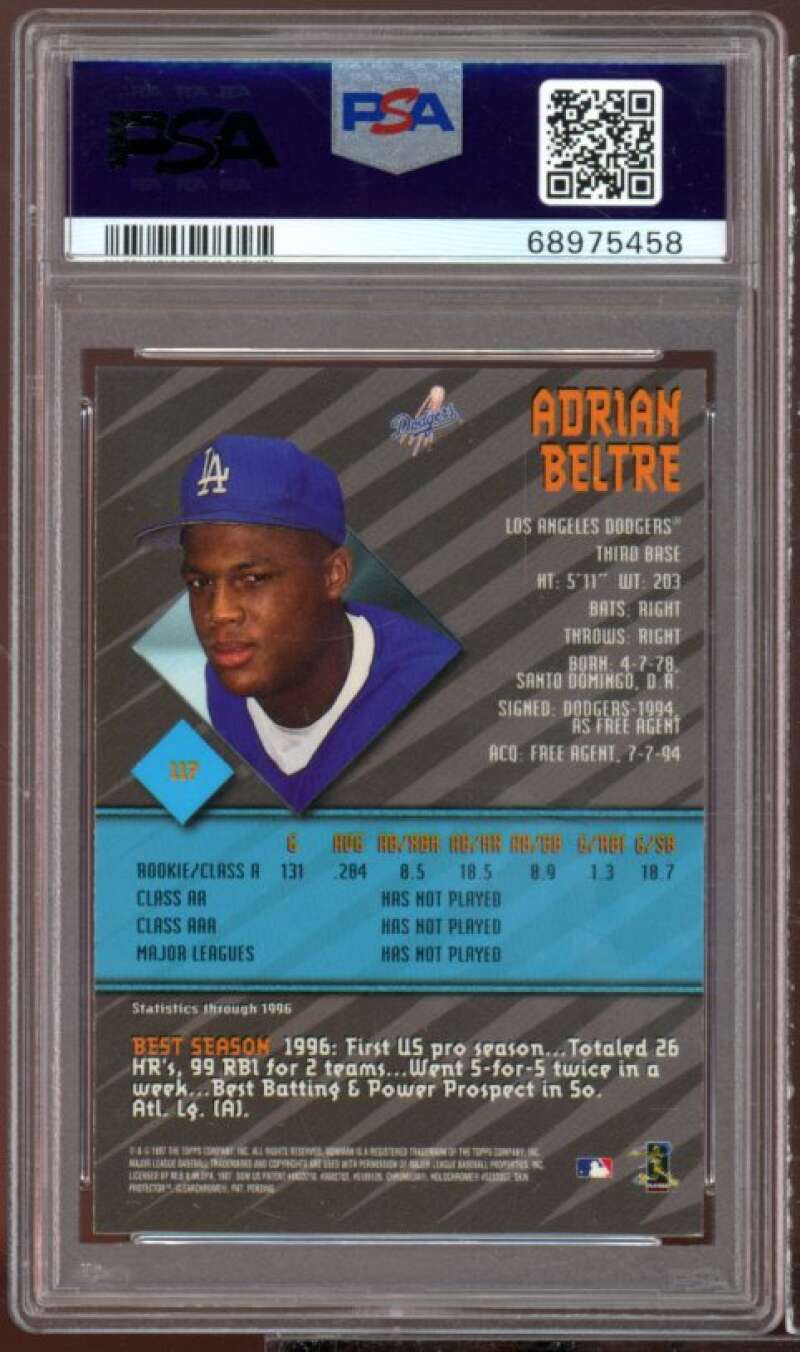 Adrian Beltre Rookie Card 1997 Bowman's Best #117 PSA 9 Image 2