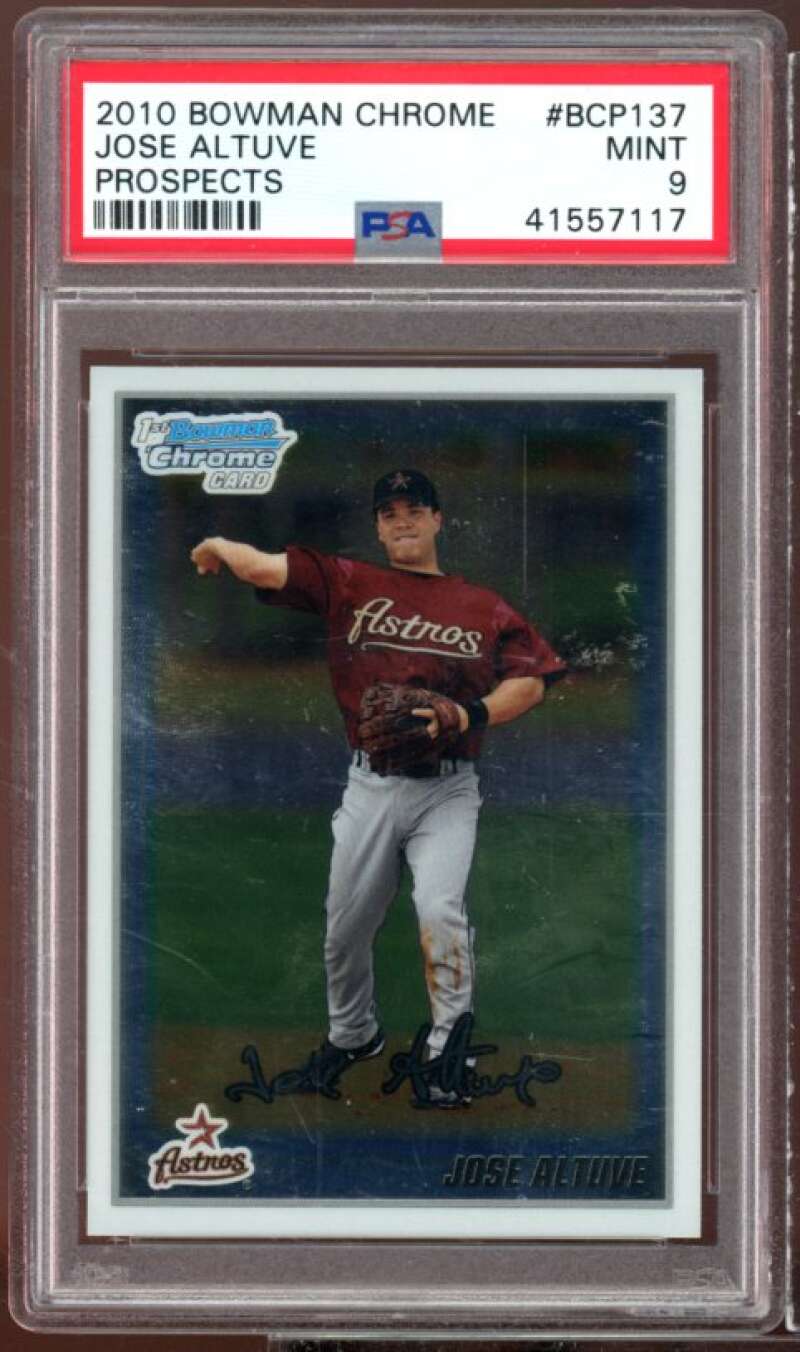 Jose Altuve Rookie Card 2010 Bowman Chrome Prospects #BCP137 PSA 9 Image 1