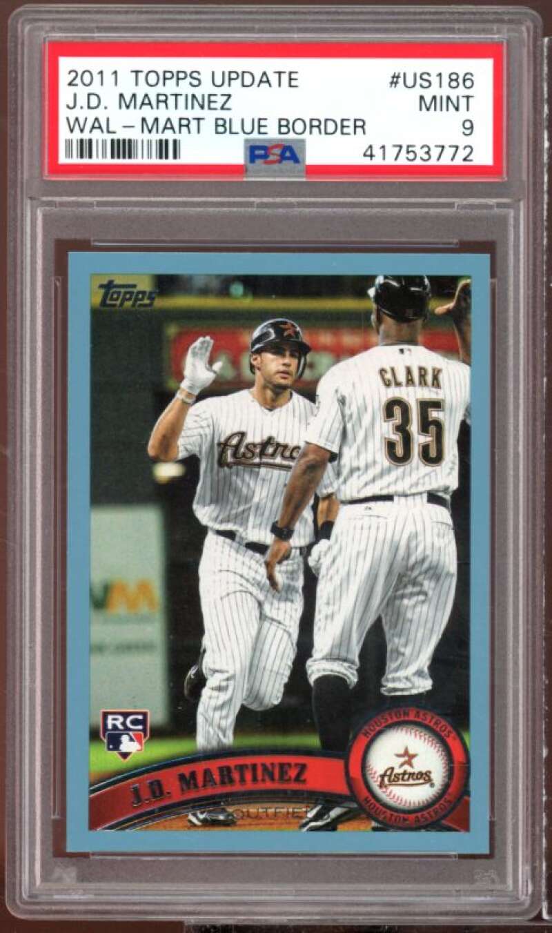 J.D. Martinez Rookie Card 2011 Topps Update Wal-Mart blue Border #US186 PSA 9 Image 1