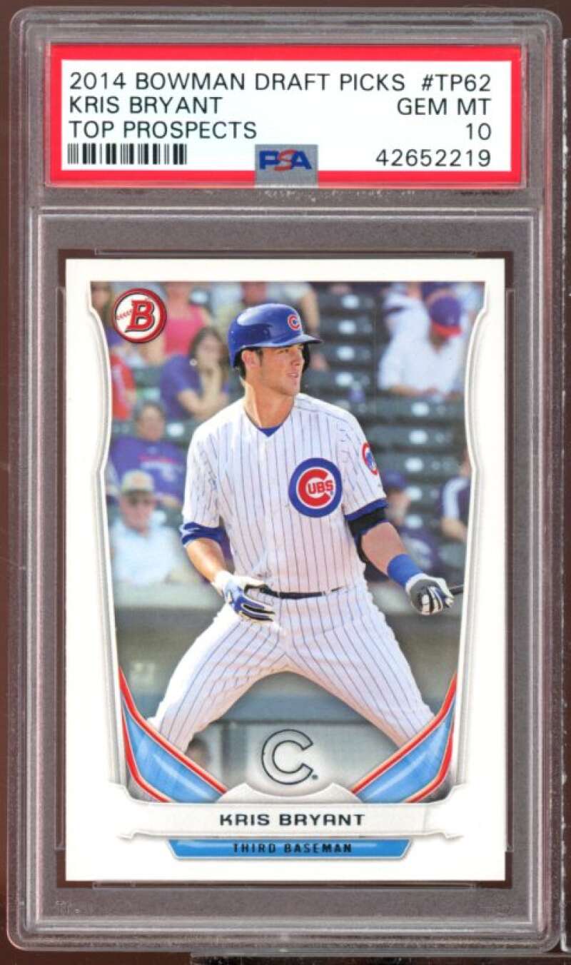 Kris Bryant Rookie Card 2014 Bowman Draft Picks Top Prospects Top #TP-62 PSA 10 Image 1