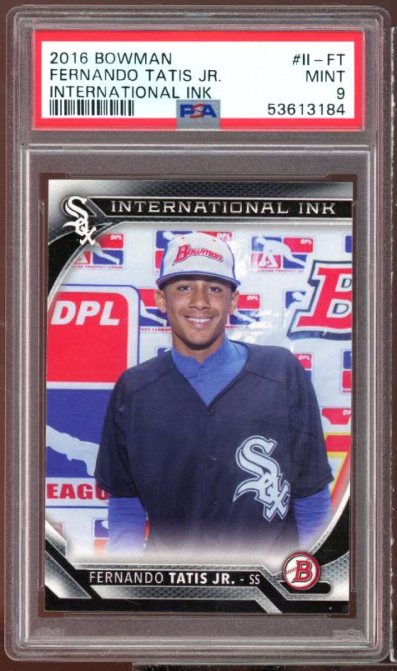 Fernando Tatis Jr Rookie Card 2016 Bowman International Ink #FT PSA 9 Image 1