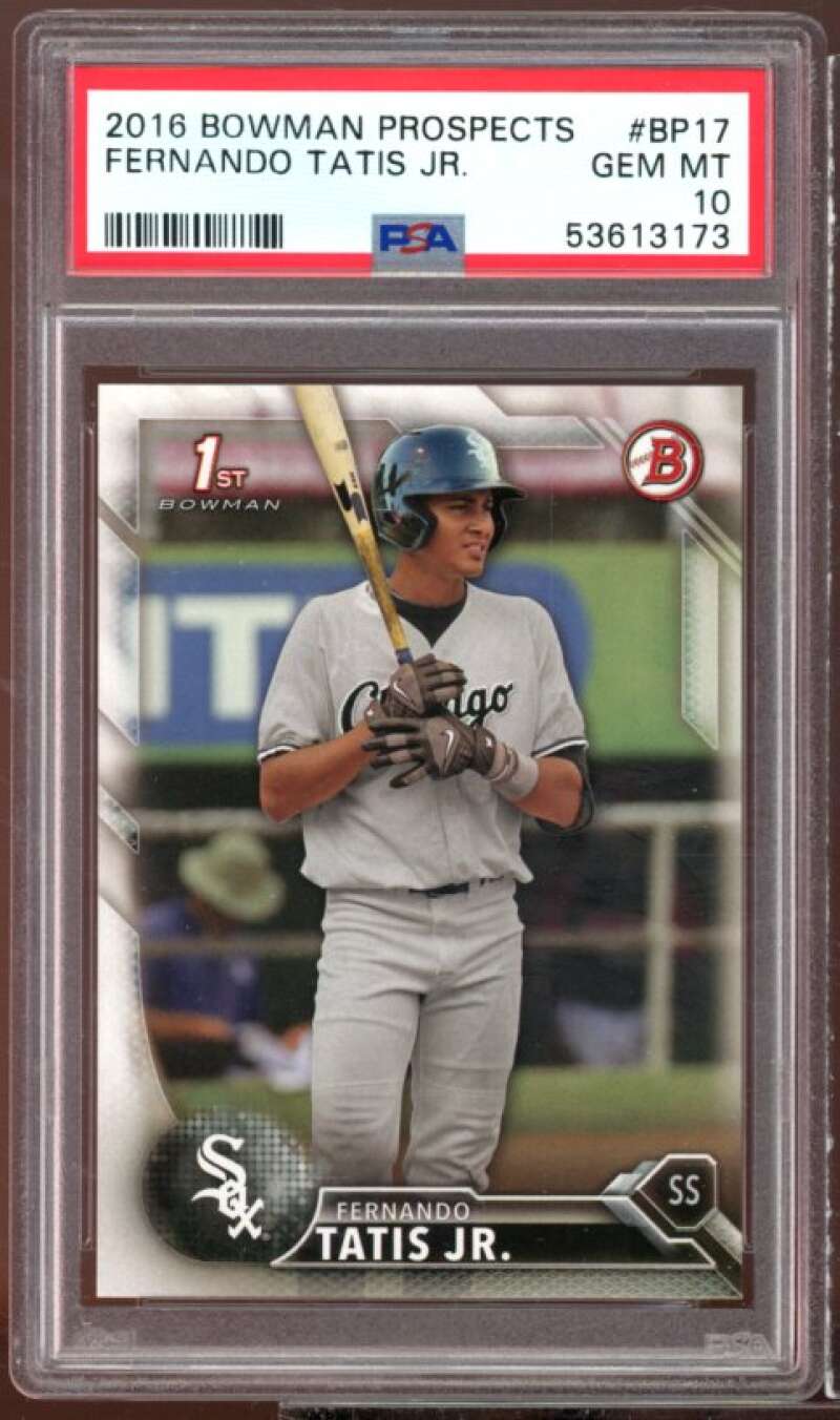 Fernando Tatis Jr. Rookie Card 2016 Bowman Prospects #BP17 PSA 10 Image 1