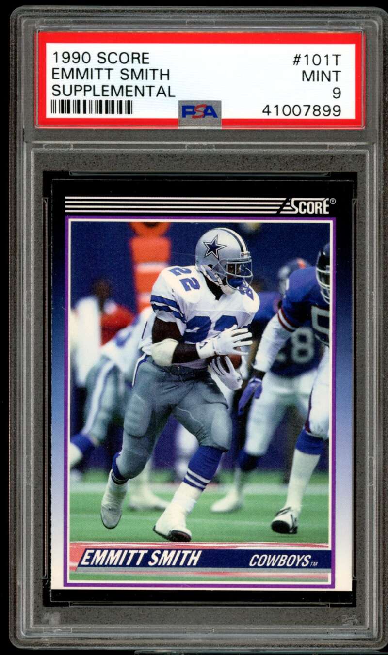 Emmitt Smith Rookie Card 1990 Score Supplemental #101T PSA 9 Image 1