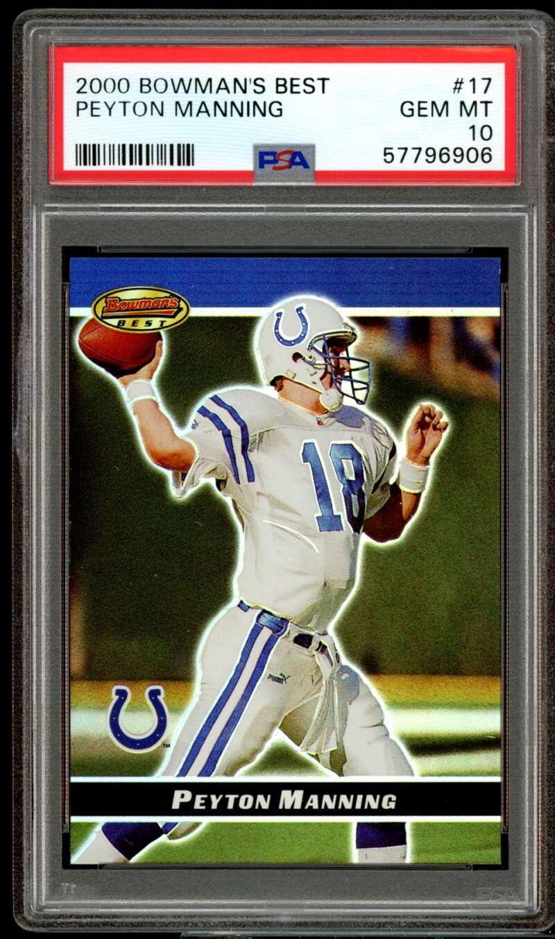 Peyton Manning Card 2000 Bowman's Best #17 PSA 10 Image 1