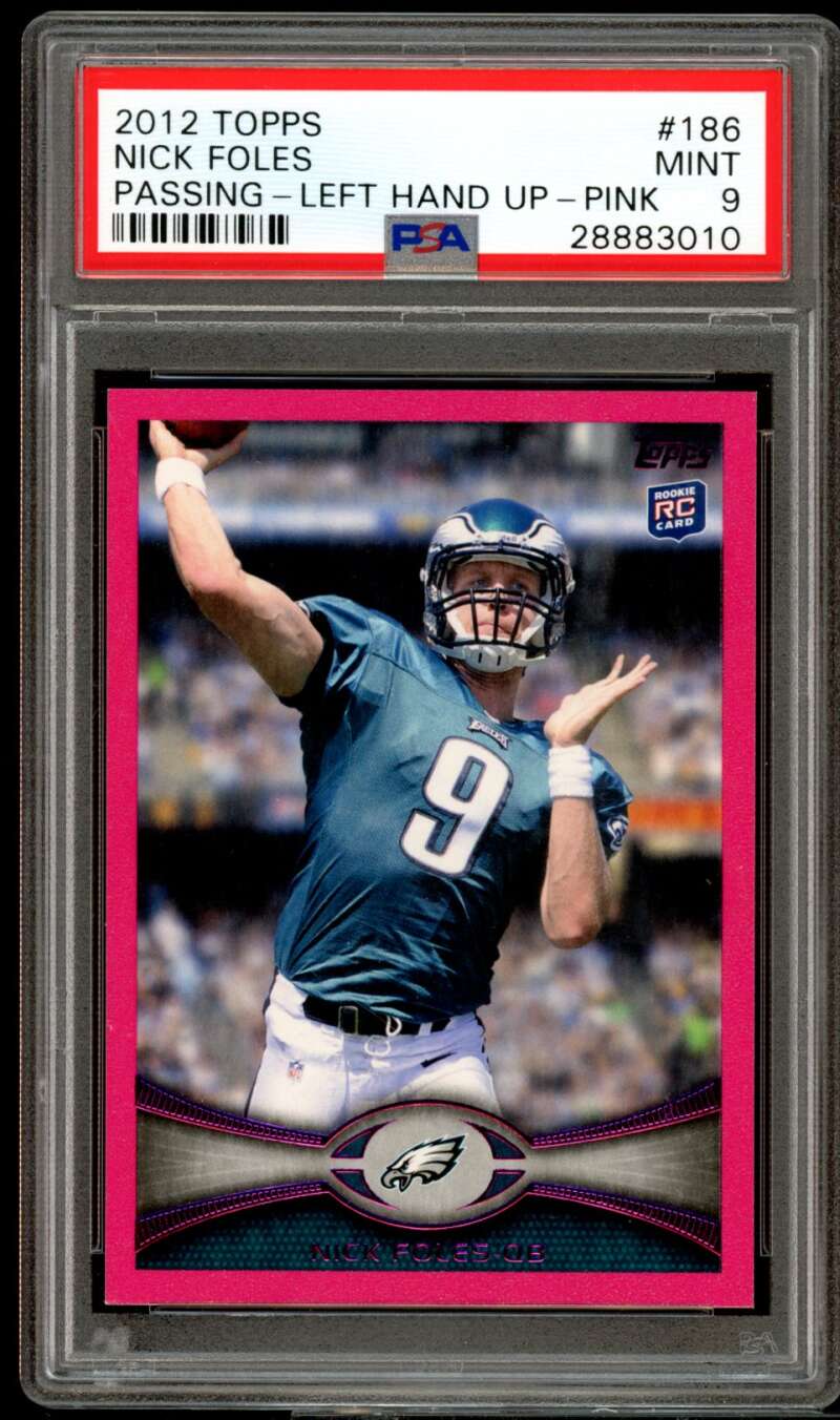 Nick Foles Rookie Card 2012 Topps Pink #186 PSA 9 Image 1