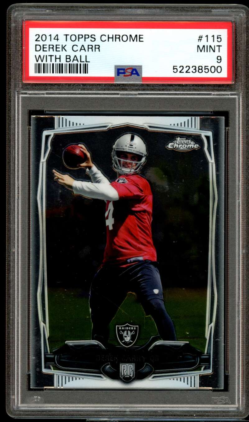 Derek Carr Rookie Card 2014 Topps Chrome #115 PSA 9 Image 1