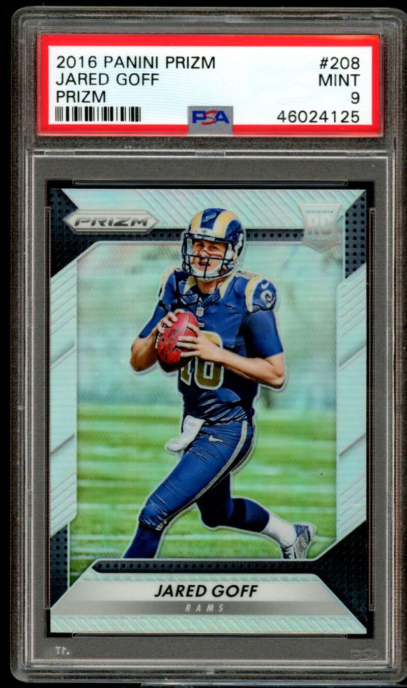 Jared Goff Rookie Card 2016 Panini Prizm Prizm #208 PSA 9 Image 1