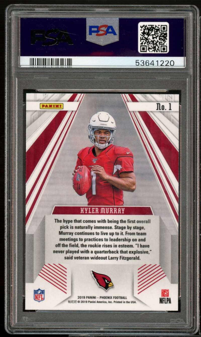 Kyler Murray Rookie Card 2019 Panini Phoenix Rookie Rising #1 PSA 9 Image 2