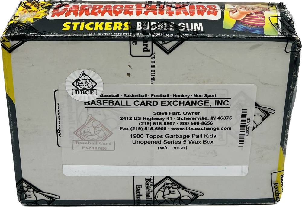 1986 Topps Garbage Pail Kids 5th Series Sticker Box BBCE Image 3