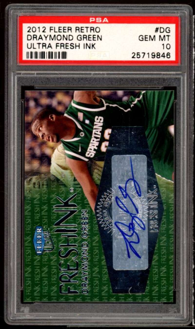 Draymond Green Rookie Card 2012-13 Fleer Retro Ultra Fresh Ink #DG PSA 10 Image 1