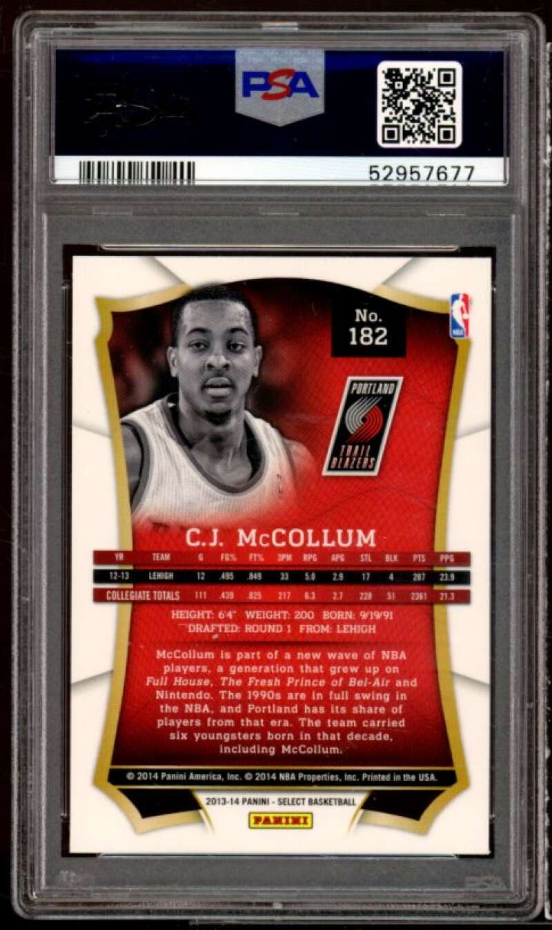 C.J. McCollum Rookie Card 2013-14 Panini Select #182 PSA 9 Image 2