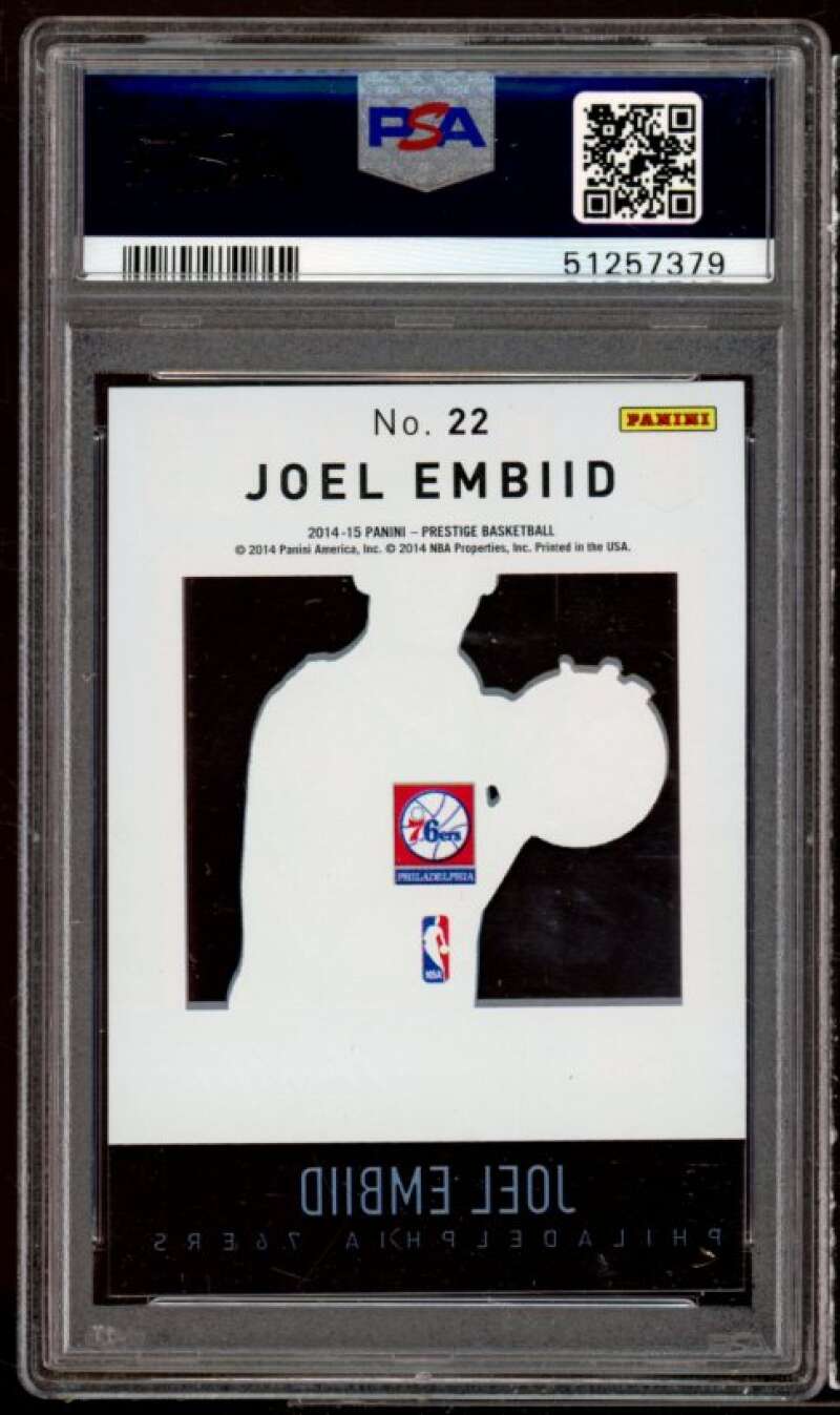 Joel Embiid Rookie Card 2014-15 Panini Prestige Mystery Rookies #22 PSA 9 Image 2