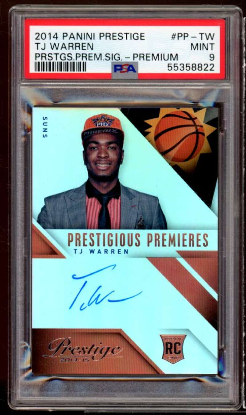 T.J. Warren Rookie Card 2014-15 Panini Prestige Signatures Premium #PP-TW PSA 9 Image 1