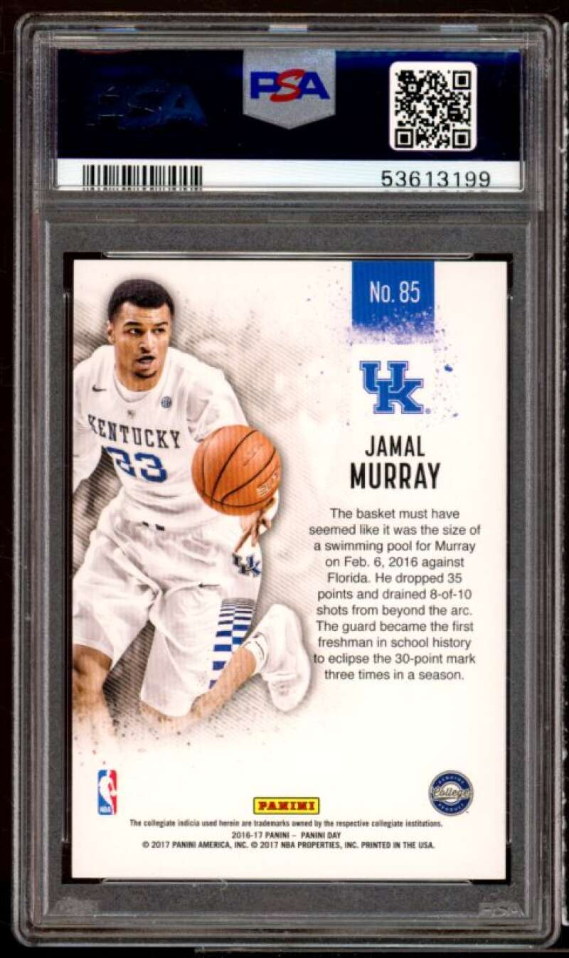 Jamal Murray Rookie Card 2016-17 Panini Day Angular #85 (pop 1) PSA 9 Image 2