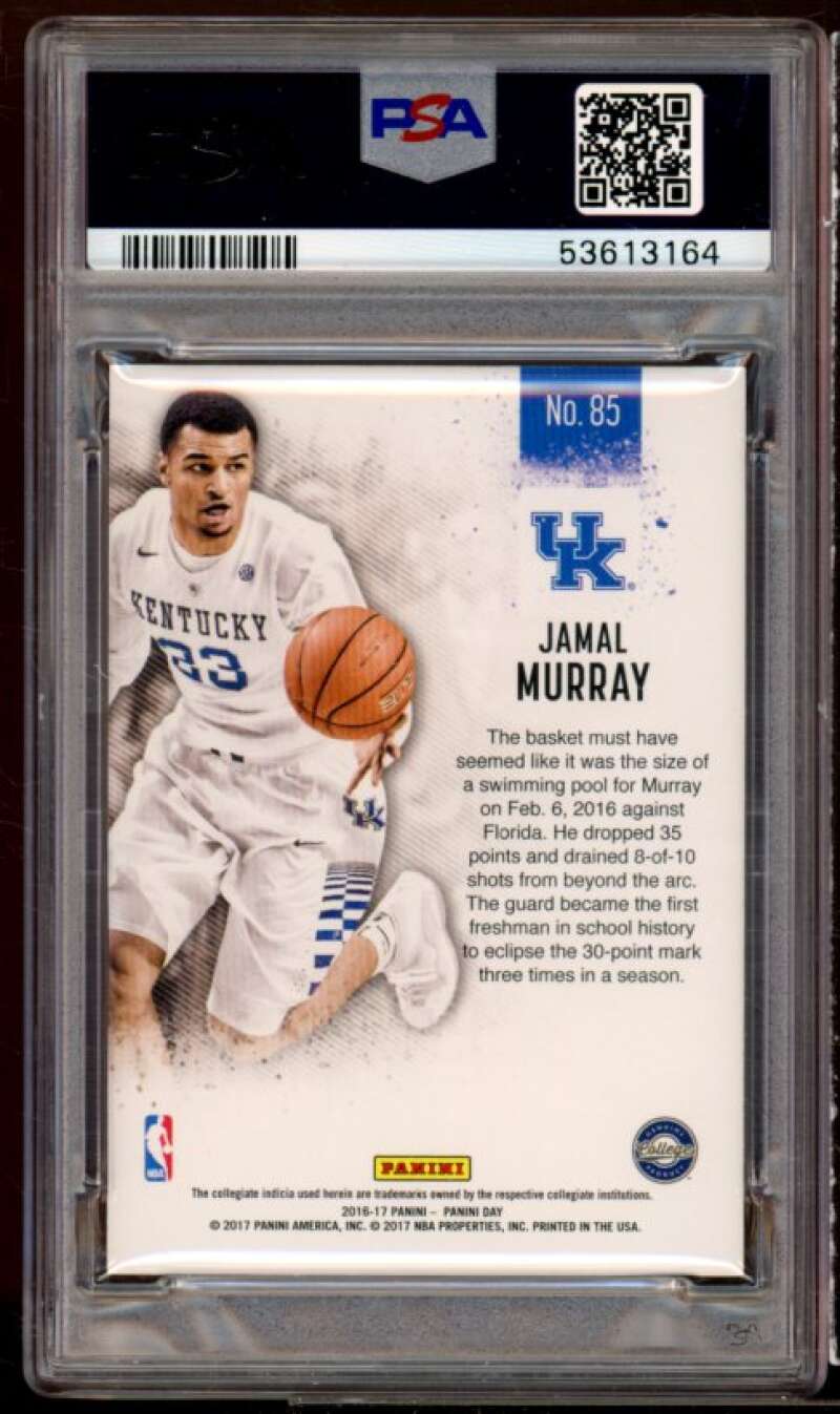 Jamal Murray Rookie Card 2016-17 Panini Day Thick #85 (pop 3) PSA 9 Image 2