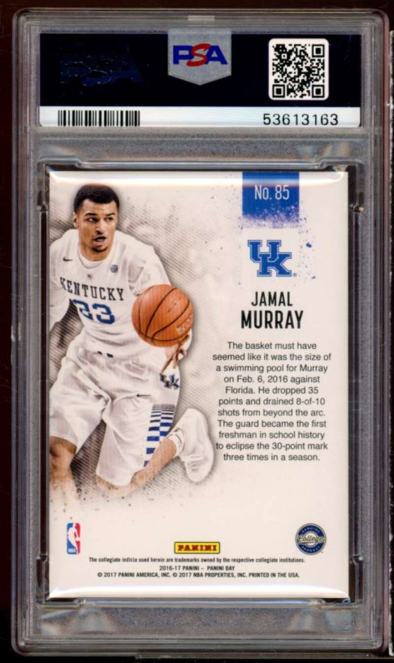 Jamal Murray Rookie Card 2016-17 Panini Day Thick #85 (pop 2) PSA 10 Image 2