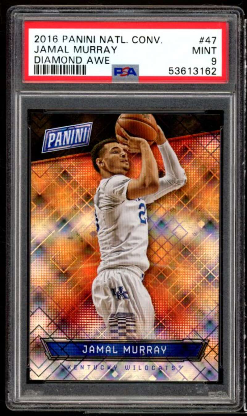 Jamal Murray Rookie 2016-17 Panini National Convention Diamond Awe #47 PSA 9 Image 1