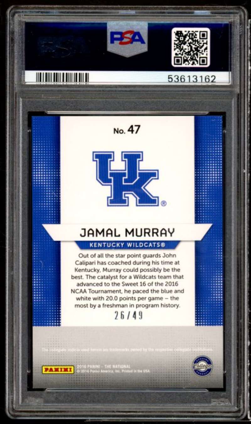 Jamal Murray Rookie 2016-17 Panini National Convention Diamond Awe #47 PSA 9 Image 2